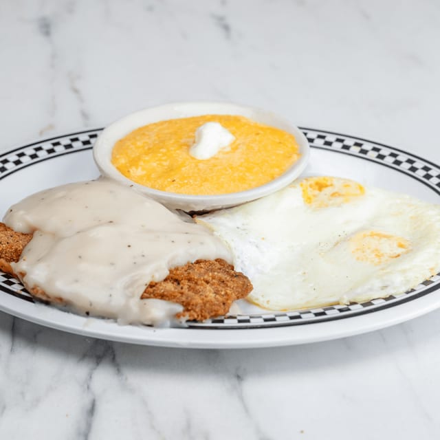 Country Fried Steak & Eggs.